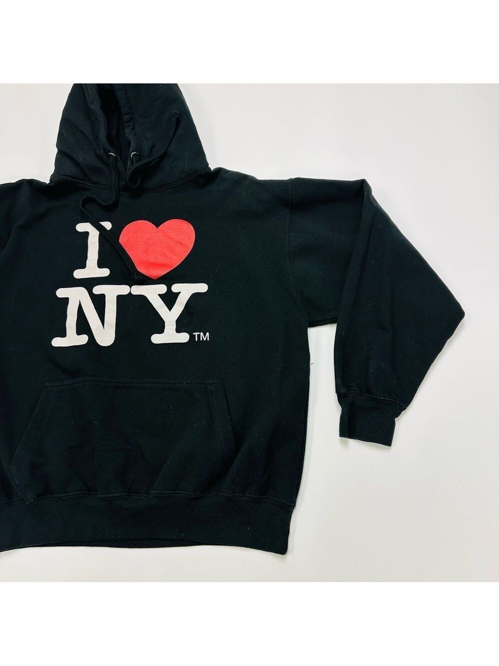 I Love New York Hoodie Sweatshirt Black Graphic NYC Official Licensed M Retro - Picture 6 of 12